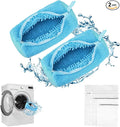 Shoe Washing Machine Bag - Shoe Laundry Bag for Washer and Dryer, Reusable 2 Pack, 360° Deep Cleaning, Self-Locking Zipper, Fits All Sneakers & Tennis Shoes - Blue