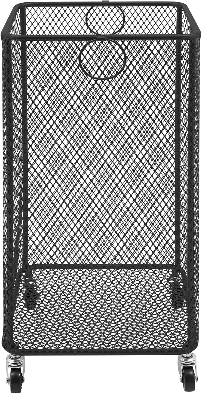 Wire Metal Rolling Laundry Basket On Wheels,Mesh Wire Laundry Basket Storage Cart for Bathroom Bedroom Dirty Clothes Storage (Type 6)