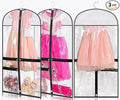 Kimbora Clear Dance Costume Garment Bag for Dancers 3 Zippered Pockets Kids Embroiderable Competitions Bags, Clothes Cover for Girls Dress(3 Packs)