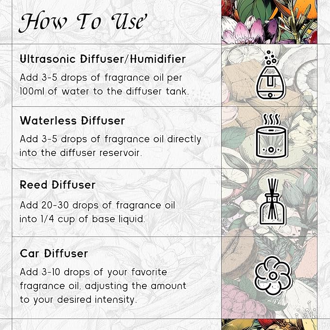 HIQILI English Pear &Freesia Diffuser Oil, Long-Lasting Refill for Humidifiers & Reed Diffusers, Hotel-Grade Scent, Suitable for Home Use - 3.38 Fl Oz