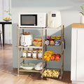 HapiRm Rolling Kitchen Microwave Cart - 4 Tier Microwave Table Stand with Pull-Out Baskets, Coffee Bar Baker's Rack with Wheels Rolling Storage Cart Organizer Shelf for Living Room Office, Balcony
