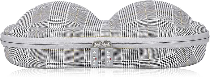 Bra Case Premium Lingerie Travel Bag Zip Underwear Organizer Bag for A-C Cup (Swallow Gird, Yellow)