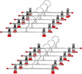 Mawa by Reston Lloyd Space-Saving Clothes Hanger for Pants and Skirts with Two Non-Slip Clips, Style K/30D, 12-Inch, Set of 12, Red