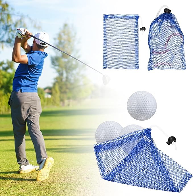 6 x 8 in Small Mesh Laundry Bags with Drawstring [6PCS] - Durable Mesh Bags with Cord Lock for Laundry & Soap &Small Balls - [Blue]