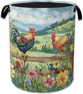 Rooster Laundry Hamper Farm Floral Laundry Basket Collapsible Portable Clothes Toy Storage Bin for Bathroom Bedroom Room Decor 16 X 20.8 Inch