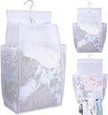 Hanging Collapsible Breathable Mesh Laundry Hamper, White, 24 x 14.2 x 7.5 in