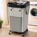 Laundry Hamper Laundry Basket with Wheels, Large Capacity Dirty Clothes Basket with Wheels, Suitable for Bedrooms, Bathrooms and Laundry Rooms (Milky, 160L)