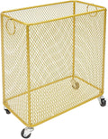 Rolling Laundry Basket Cart, Metal Laundry Hamper with Wheels, Laundry Organizer Basket Cart, Clothes Storage Organizer Hamper for Living Room,Bathroom,Closet (Gold, Rectangular)