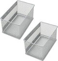 YBM HOME Magnetic Basket Storage Organizer with 16 Strong Magnets for Metal Desk, Fridge, Whiteboard, and Wall Locker Accessories, Medium (2-Pack)