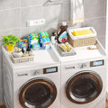 Washer Dryer Countertop Set of 2, 54.34" L x 27.56" W x 2.76" H Laundry Topper for Washer and Dryer, Wood Laundry Countertop with Anti-Slip Pads & Edge Rails for Laundry Room Organization (White)