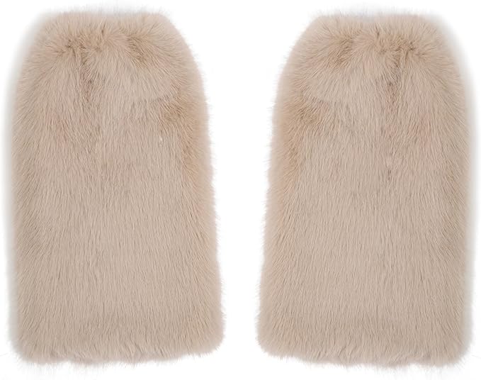 LA CARRIE Women Fuzzy Faux Fur Leg Warmers Fluffy Winter Long Foot Cuffs Furry Boot Socks