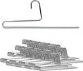 Mawa by Reston Lloyd Non-Slip Space Saving Clothes Hanger with Single Rod for Pants, Style KH35U, Silver, Set of 160