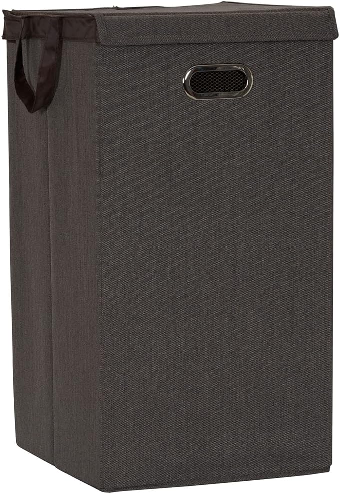 Household Essentials, Cobblestone Laundry Hamper, Sturdy Polyester Sides with Attached Magnetic Lid