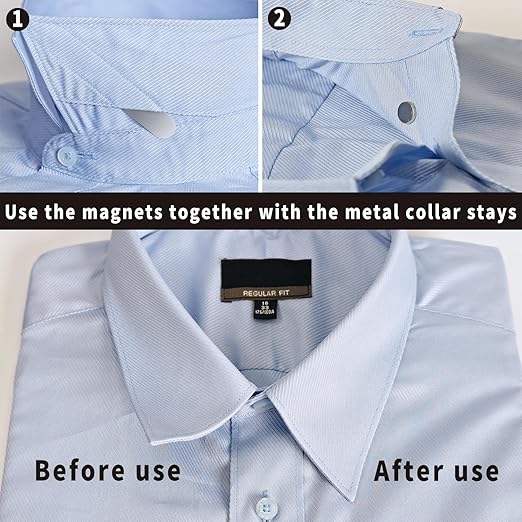 Magnets for Metal Collar Stay, Magnetic Collar Stays for Men, Collar Stays Magnetic, N42 Strong Magnetic Collar Holders Replacement, Mini Portable Packaging 20Pcs（ 0.4 * 0.08”/10 * 2mm）