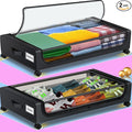 Jill Deaaa® Under Bed Storage with Wheels, 2Pack Under Bed Storage Containers with Clear Lids, XXL 60L Under Bed Shoe Storage Organizer,Dorm Bedroom Rolling Underbed Storage for Clothes, Toys, Blanket