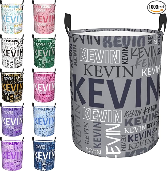 Custom Name Laundry Hamper, Personalized Dirty Clothes Hamper with Name for Bathroom Bedrooms Clothes Storage Organizer, Personalized Gifts for Boys Girls Men Women