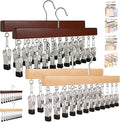 2026 New Closet Organizer with 10 Clips - Space Saving Hanging Closet Organizer, 12 Clips, Closet Organizers and Storage, 360° Rotating, for Jeans, Hats, Shorts, Socks (（Brown+Nature）*4)