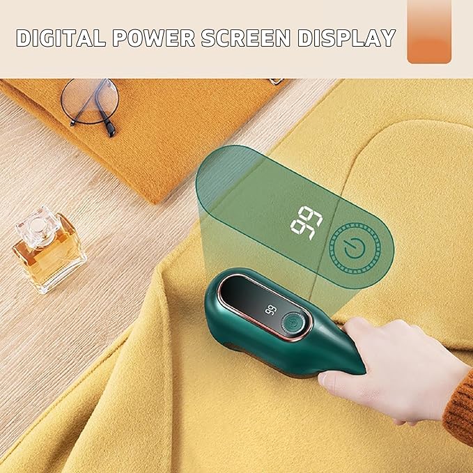 Lint Buster - Digital Power Display Electric Lint Remover, Fabric Shaver (1PC White)