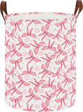 Laundry Hamper,Laundry Basket,Baby Nursery Hamper,Waterproof Storage Bin,Clothes Organizer Basket,Room Decor(Pink Bowknot)
