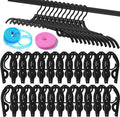 24 PCS Travel Hangers,Portable Folding Clothes Hangers,Clothes Hangers with Clotheslines,Foldable Clothes Drying Rack for Travel,Plastic Foldable Non Slip Clothing Hangers