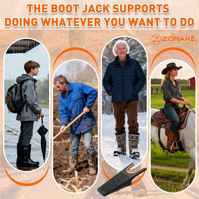 ZOMAKE Boot Jack,Boot Remover for Cowboy Boots,Boot Puller Boot Take Off Helper Boot Removal Tool for Men,Shoe Remover Helper
