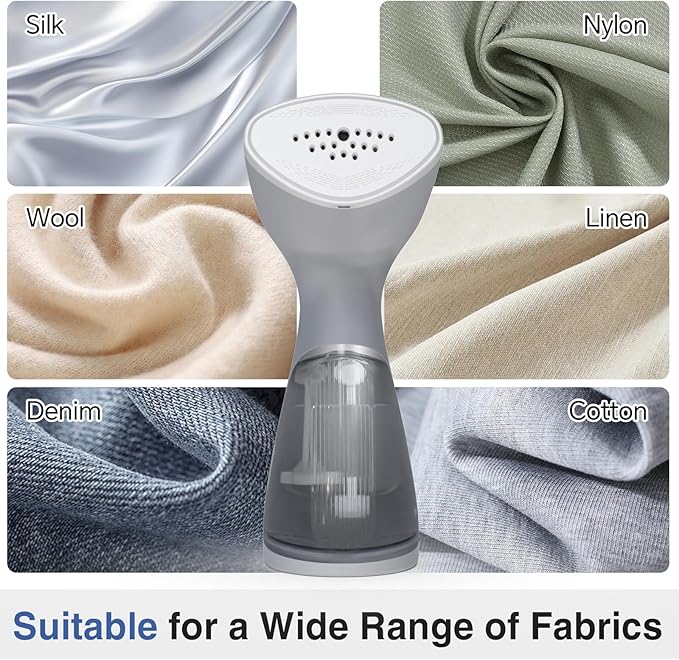 BEAUTURAL Steamer for Clothes,1000W Portable Clothes Steamer with 140ML Water Tank,Quick Wrinkle Removal for All Fabrics, Ideal for Home, Office, Travel