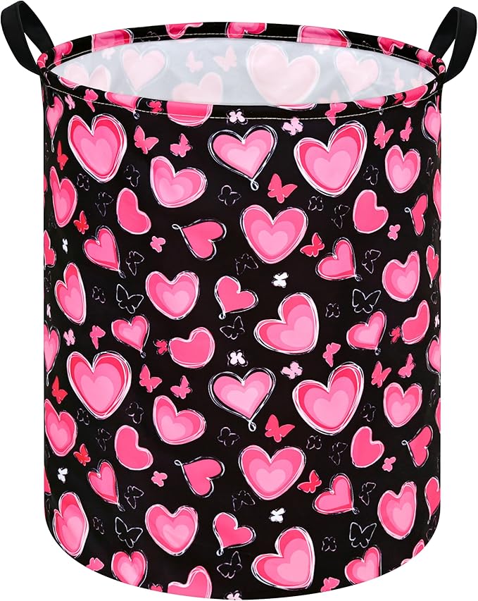 Girls Storage Basket Kids Hamper Storage Bins Organizer Toy Box Large Canvas Waterproof Laundry Basket for Home/Dorm/Kitchen/Pet/Office/Closet/Shelf/Gift Baskets
