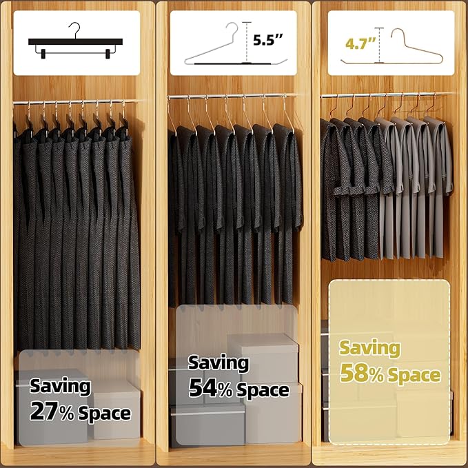 SPECILITE 30 Pack Open Ended Metal Pants Hangers for Jeans, Slacks, Leggings, Towel, Scarf, Heavy Duty & Space-Saving, Rose Gold