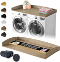 Nedura Washer Dryer Countertop w/Anti-Vibration Pads & Curved Edge Rails, Premium Bamboo Laundry Countertop, Washer Dryer Topper, Laundry Room Organization, Laundry Room Accessory - Driftwood