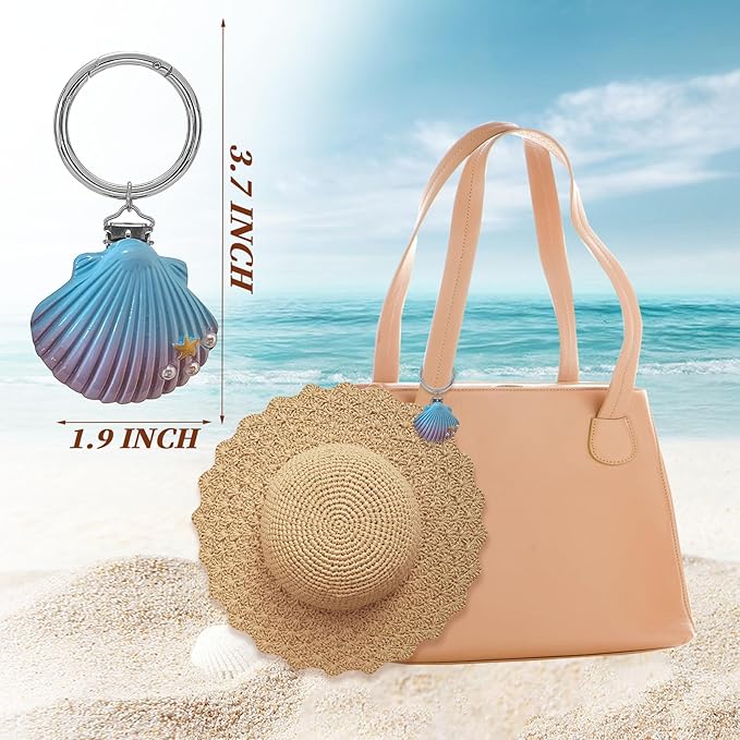 2Pcs Hat Clip for Travel on Bag - Shell Beach Cruise Essentials Accessory for Handbag Backpack Luggage Purse Travel