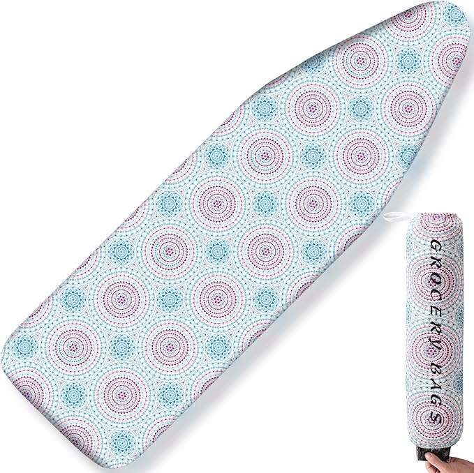BNDX Ironing Board Cover and Pad 15" x 54" for Wedding Gift - Dorm Rooms Non Slip Padding Stain Resistant Retired Seniors Sewing Enthusiasts, Elastic Edge Fit Waterproof Resistant - Cosmic Pulse