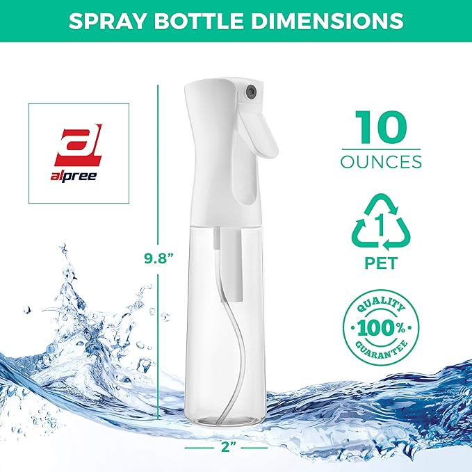 Hair Spray Bottle Continuous Water Mister Spray Empty Ultra Fine for Hair Styling, Pets, Plants, Cleaning, Misting & Skin Care, Salons, for Taming Hair in Morning, Curly Hair, Essential Oil