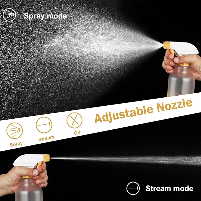 Spray Bottles Plastic Spray Bottle for Hair Mist/Stream Heavy Duty Empty Spray Bottles for Cleaning Solutions, Plants, Cooking (12oz-Yellow)