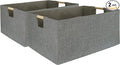 Storage Bin for Shelves Rectangle Closet Baskets Foldable Box with Handles, Gray Storage Bins, Storage Boxes for Home Office Car Dormroom