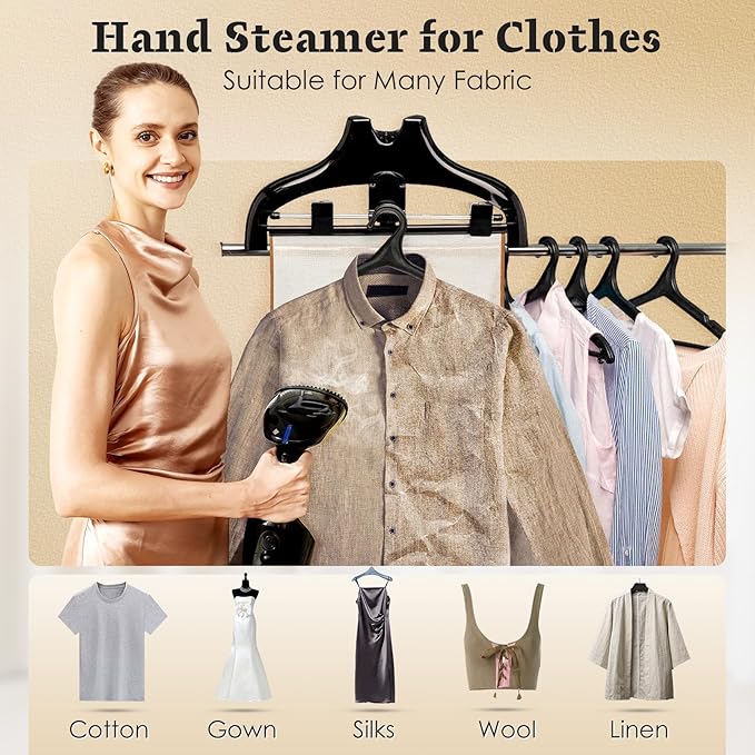 Handheld Garment Steamer for Clothes 1800W: Birthday Gifts for Women Men, Upgraded Leak-proof Design, Strong Penetrating Steam, Wrinkle Remover - Portable Steamer Gifts for Women