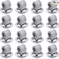 Outus 16 Pcs Silver Pen Holder Clips Manganese Steel Pen Holder Self Adhesive Pencil Organizer with Adjustable Spring Loop for Refrigerator Whiteboard Erase Board and Bulletin Board Map