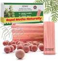 Cedar Blocks and Balls for Clothes Storage 40 Pack - Stop Clothes Damage - 10 Fresh Planks and Hangers Plus 30 Cedar Balls to Protect Your Clothing