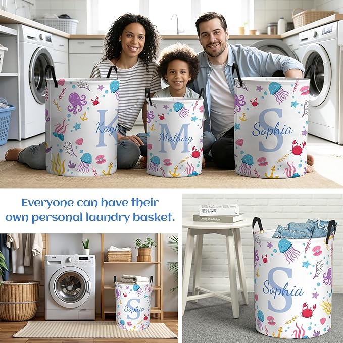 Personalized Laundry Hamper with name, Custom Laundry Hamper with Name, Customized Name Laundry Basket, Customization Name laundry Basket with Handles Gifts for Men Women