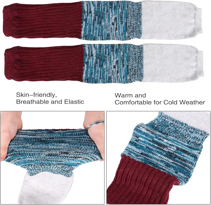 Benefeet Sox Wool Knit Leg Warmers for Women Vintage Boho Leg Warmers Long Winter Warm Thigh High Footless Boot Socks