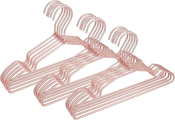 New Born Clothes Hangers Non Slip 12.5“ Rose Gold Copper Wire Children Coat Suit Metal Hanger, 10 Pack Baby Closet Dividers for Nursery Pants Display Organizer for Infant Clothing