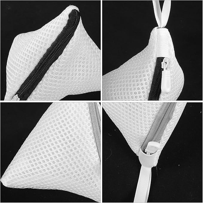 Healifty Mini Mesh Laundry Bags 3-Pack Polyester Wash Bags with Zipper for Machine Washing Delicates Bra Underwear Hosiery Travel and Home Use