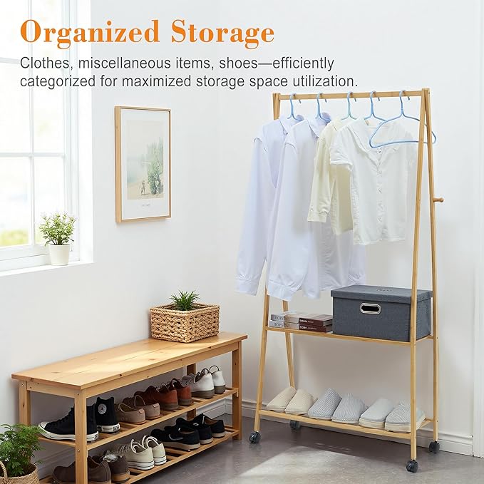 VECELO Coat Rack Freestanding, Entryway Hanger Stand, Umbrella Holder