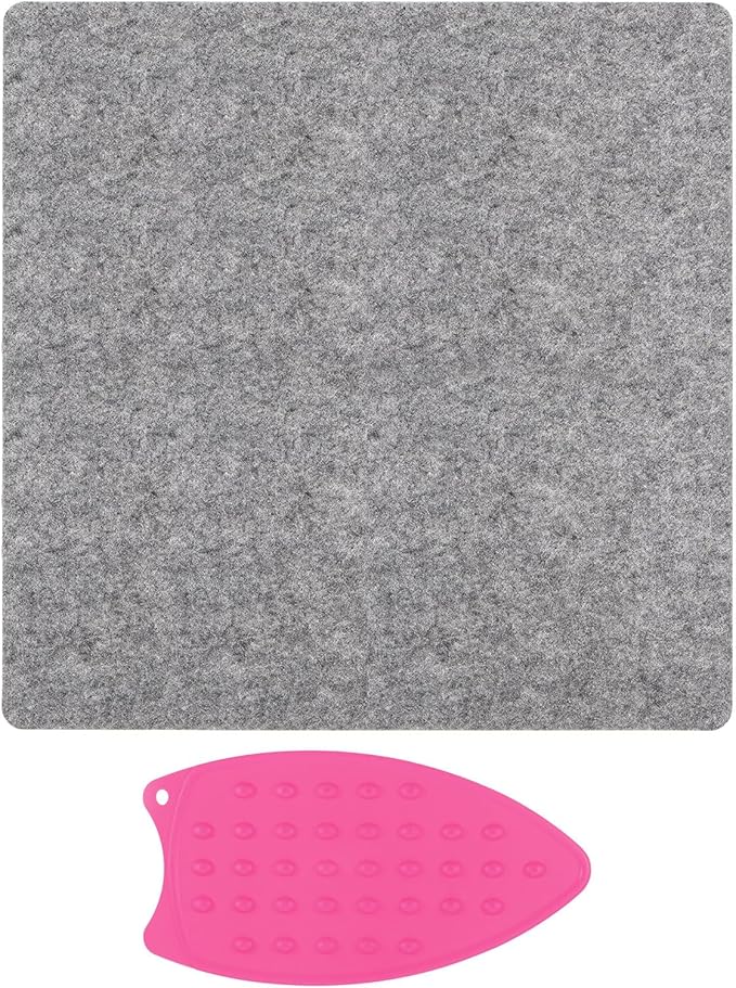 HARFINGTON Wool Pressing Mat 17" x 17" Wool Ironing Pad Sewing Notions for Crafts Quilter Quilting