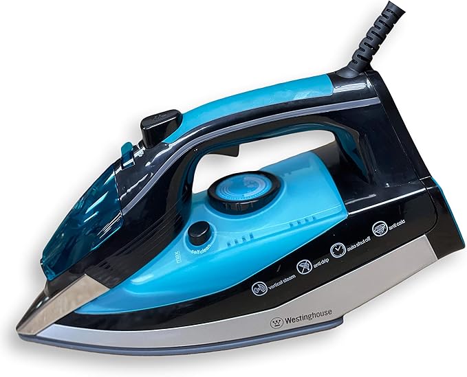 Westinghouse 220v Iron 2500 watts with Steam & Auto Shut Off 220 – 240 Volts 50/60 hz Bundle with Dynastar Plug Adapter (NOT for USA)