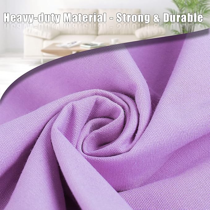 Sanlykate Large Canvas Cotton Laundry Bag with Drawstring & Handles, Heavy Duty Durable Dirty Clothes Organizer, Tear Resistant Hamper Liner Storage Bag, Travel Sack, 25.5 x 34inch - Purple