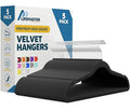 Lifemaster Velvet Clothes Hangers – with 360 Degree Swivel Hook and Non-Slip Shoulder Notch, Holds Up to 10 lbs, Heavy Duty Hanger Set, for Organizing Suit, Dress, Coat, and Clothes, Pack of 5, Black