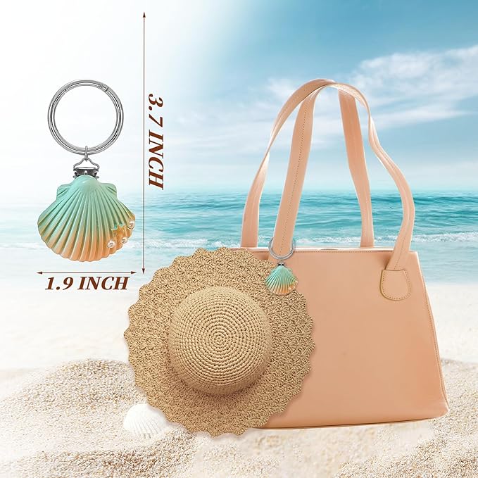 2Pcs Hat Clip for Travel on Bag - Shell Beach Cruise Essentials Accessory for Handbag Backpack Luggage Purse Travel
