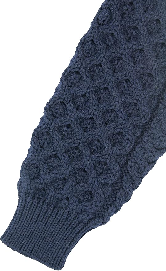 Aran Crafts Unisex Irish Cable Knitted Soft Roll Neck Sweater (100% Merino Wool)