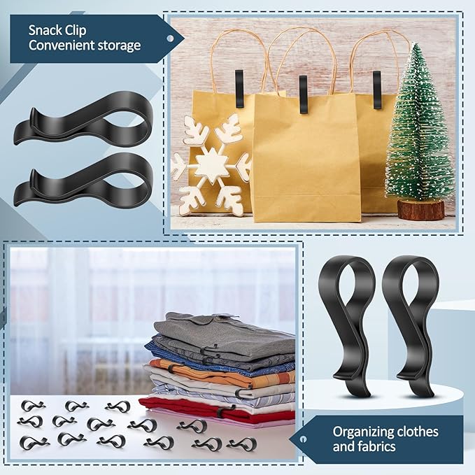 Honeydak 100 Pcs Pant Clips Black Plastic Hanger Clips for Pants, Clothes Pin Fabric Garment Shirt Folding Scarf Hanger Trousers Secured Strut Dress Pack