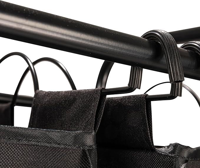 Household Essentials Rolling Laundry Sorter, 4 Bag Laundry Sorter Cart with Washable and Removable Bags, Black